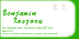 benjamin koszoru business card